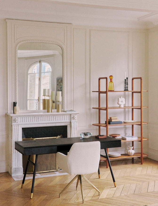 bureau solomon noir et métal doré