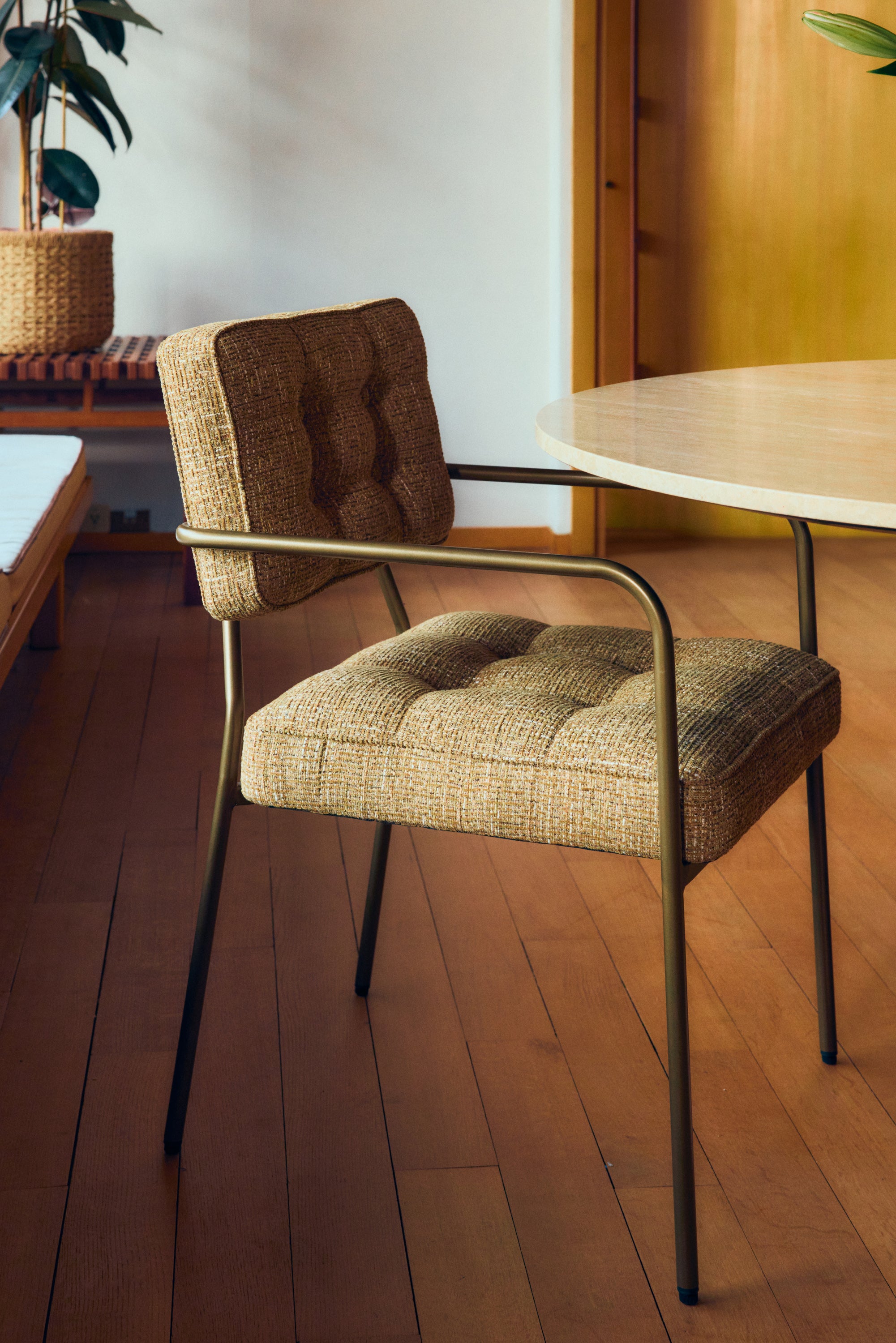chaise de salle à manger orea tweed marron ristretto