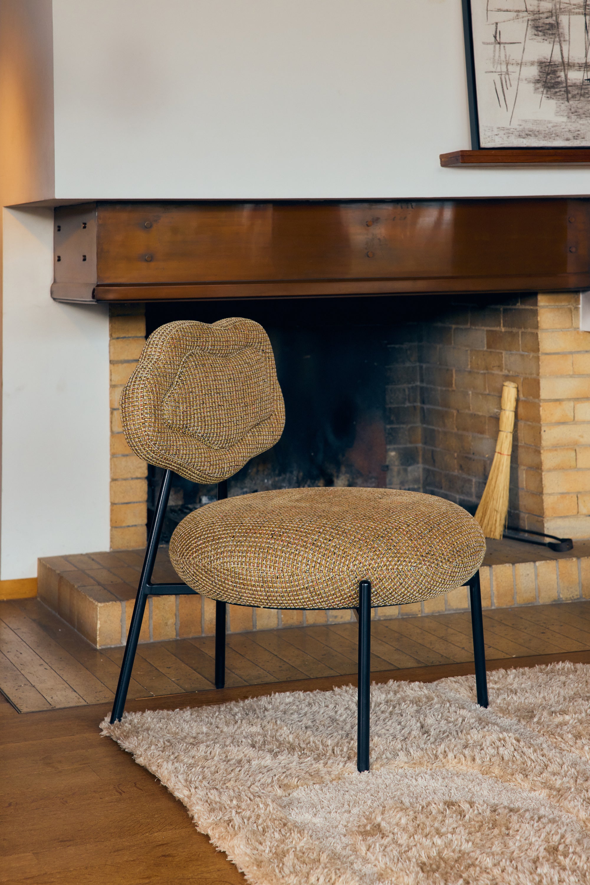 fauteuil arty tweed jaune miami salon design