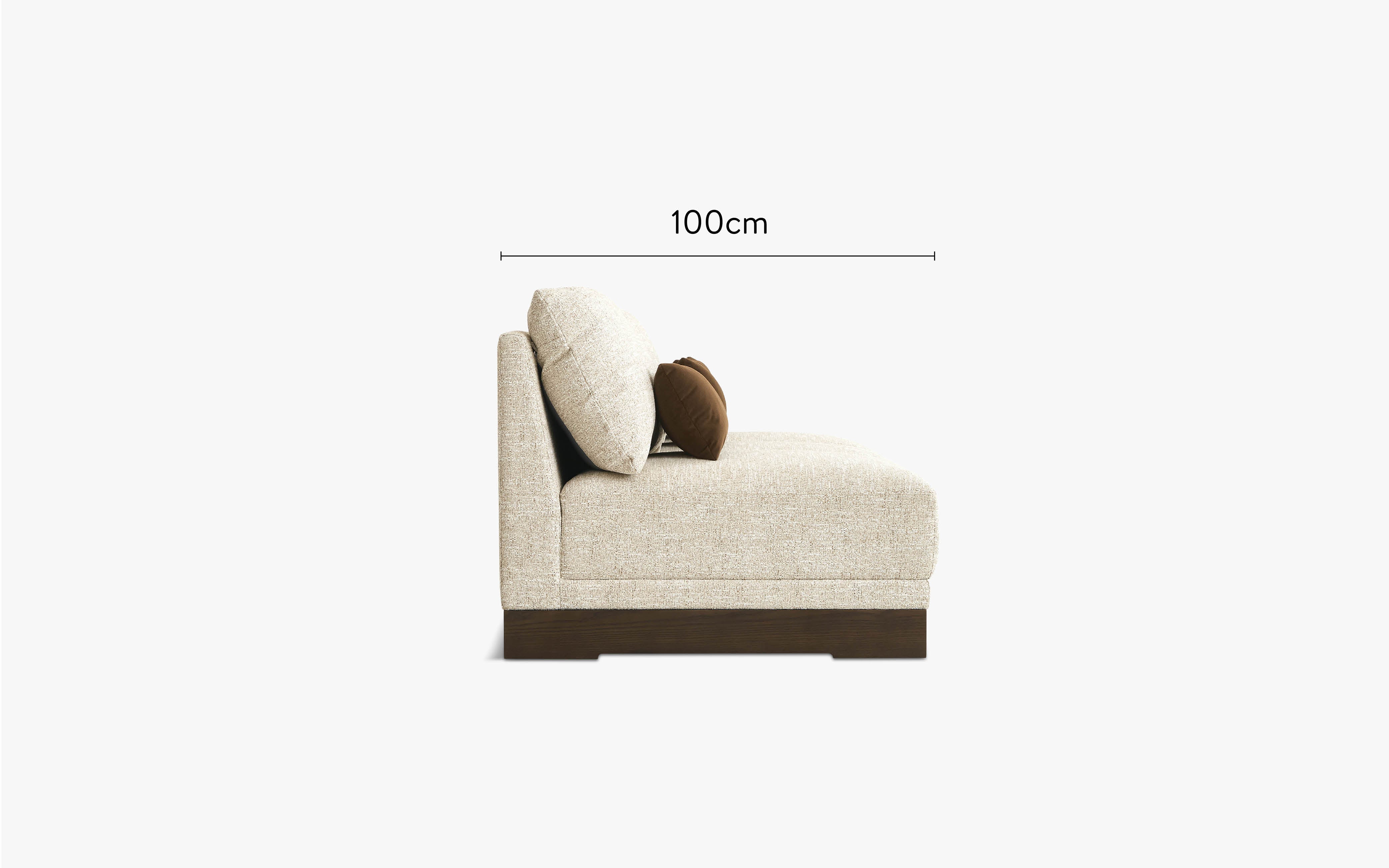 dimensions côté canapé droit roman tweed écru 3 modules