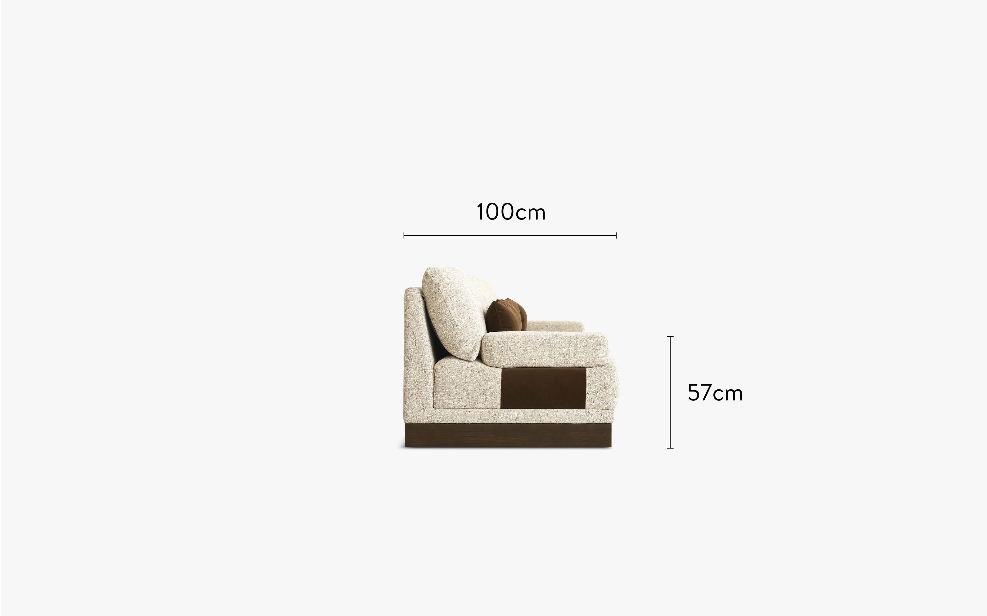 dimensions côté canapé droit droit roman tweed écru 4 modules