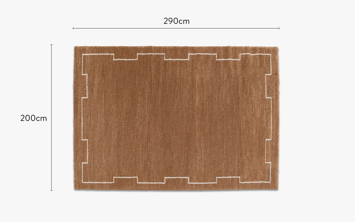 dimensions tapis design crest caramel grand format